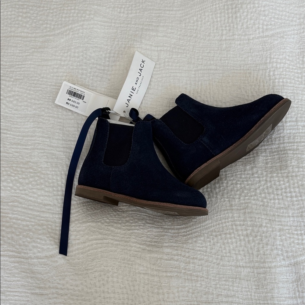 Janie and Jack Navy Blue Kids Boots